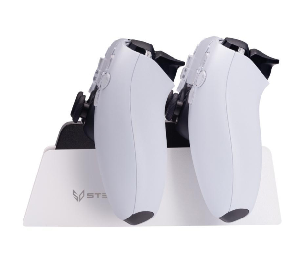 SteelDigi Podwójna ładowarka do padów PS5 AZURE CANOE biała - 698970 - zdjęcie 5